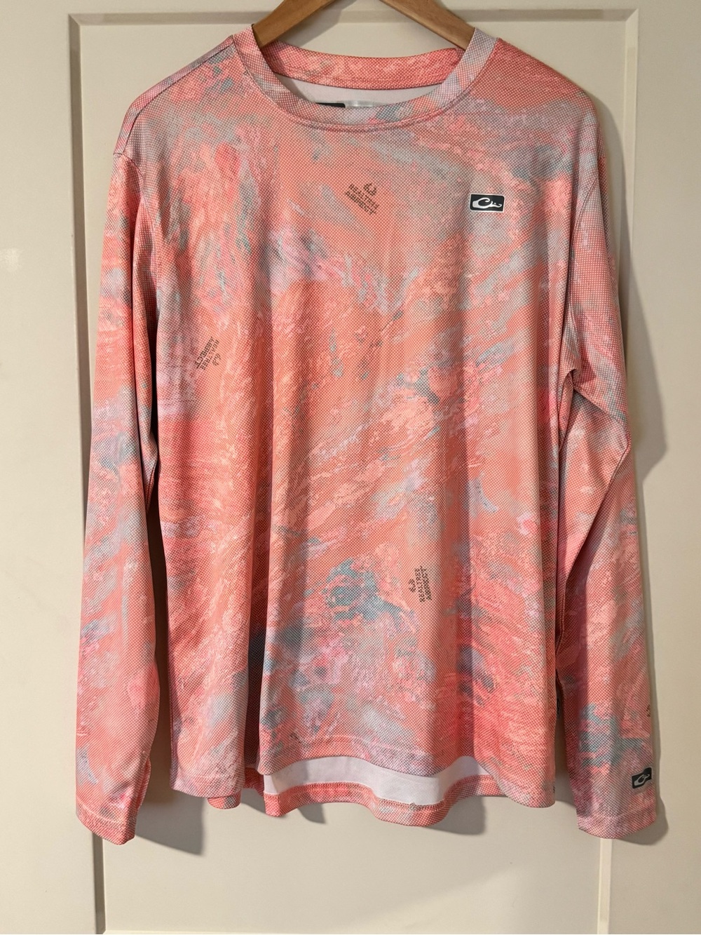 Light Coral Pink Polyester Top with Subtle Print